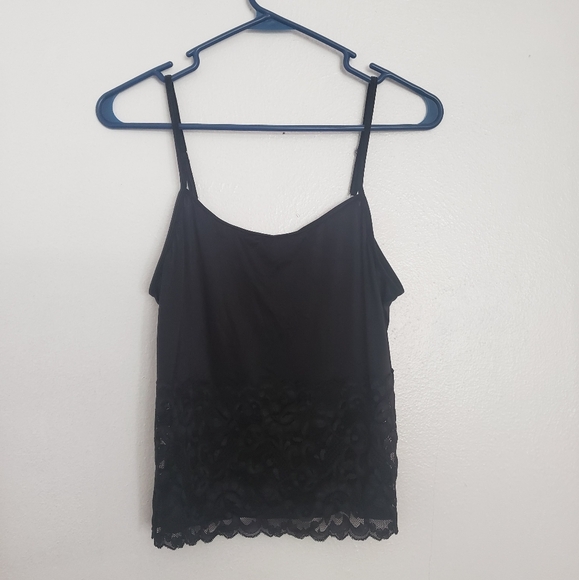 Hanes Other - Hanes Black Lace Trim Chemise